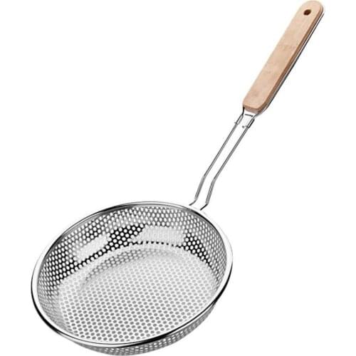 Stainless Steel Kitchen Strainer Colander Filter Basket Strainer Non-Slip Handle Household Noodle Dumpling Colander Strainer