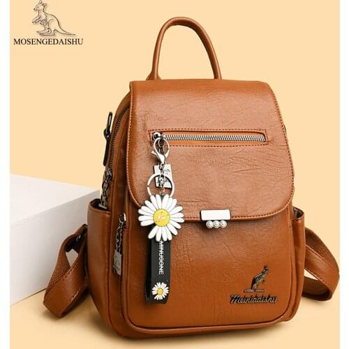 Fashion Tassel Backpacks for Women Genuine Leather School Shoulder Bag Design Luxury Female Backpack Lady Casual Travel Rucksack