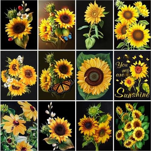 MomoArt 5D DIY Diamond Painting Sunflower Rhinestone Art Diamond Embroidery Flower Full Square Round Drill Home Decoration