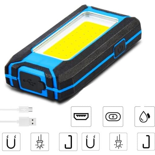 800LM Powerful COB LED Flashlight Torch 3000mAh USB Rechargeable Work Light Inspection Lamp Camping Tent Lantern Wall Lamp 3Mode