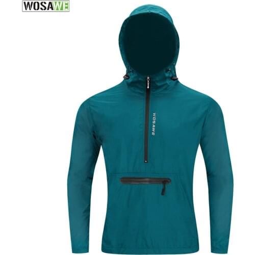 WOSAWE Mens Cycling Jackets Waterproof Windproof Ultra-Light Windbreaker Coat for Running Hiking Camping Work Out Long Jersey