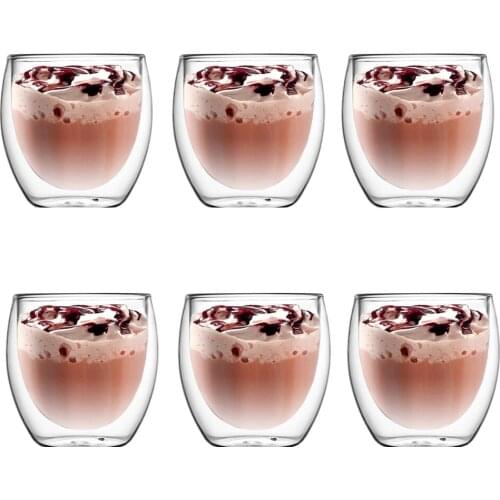 Set of 2 coffee cups, double glass espresso, 90 ml, double wall, can be put into the dishwasher, бесплатн