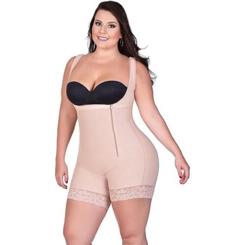 CR 2019 New Woman Slim Bodysuit Sexy Zipper Shapers Plus Size 5XL 6XL Lingerie Butt Lift Waist Trainer