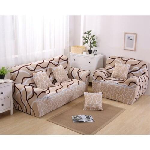 Monily Stripe Circle Sofa Cover Tight Wrap Slipcovers All-inclusive Anti-Slip Elastic Sofa Covers Stretchy Sofa Case Couch Cover