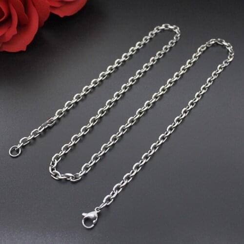 Oulai777 long Steel color chains necklace mens stainless steel fashion necklaces gifts for male accessories jewelry on the neck