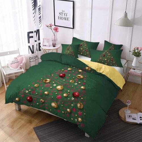 Custom Christmas Tree Bedding Set 2/3 Piece Duvet Cover Set Pillowcase Christmas Gifts Bed Linen Set Home Textiles Dropshipping