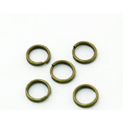 Approx 6600pcs/lot Metal Open Jump rings Antique Bronze Plated 6MM Double Loops Jump Rings