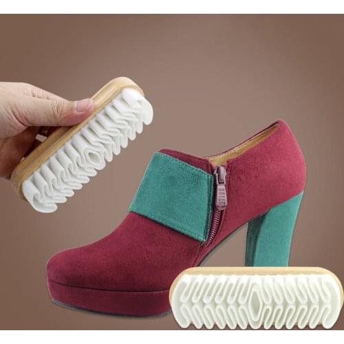 Sale 13CM*4CM Leather Brush For Suede Boots Bags Scrubber Cleaner White Rubber Crepe Shoe Brush Household Cleaning Tool 10100C