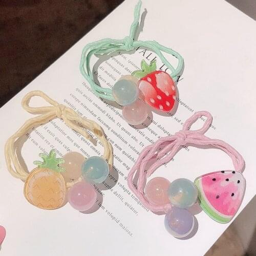 Fashion Elastic Rubber Hair Rope Cute Fruit-shape Hair Band Women Multi-patterns Headwear Summer Girl Hair Ties Accessories