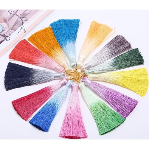 Korean Tassel Drop Earrings Women Stitching color Cotton Earring Boho 18 Colors Long Dangle Earrings Fashion Jewelry Party Gift