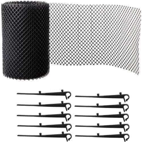 Leaf Protection Mesh Cover with Clip Hooks Gutter Guard Gutters Cleaning Tools Plastic Mesh Screen Covers