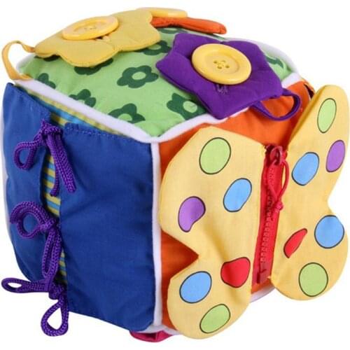 Six-Sided Zip Button Dressing Shoelace Tying Clothing Building Block Multifunctional Montessori Early Education Dressing Toys