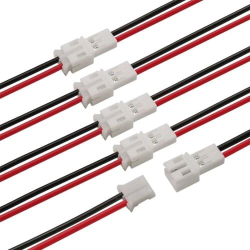 5Pairs JST PH 2.0 Pitch 2.0 mm 2 Pin Male Female Cable Connector JST PH 2.0mm 2P Plug Jack Terminals Wire Connectors 20CM 26AWG