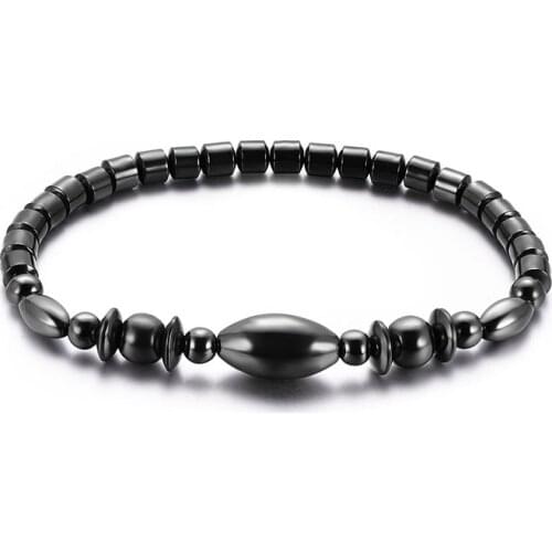 Stylish Unisex Black Hematite Magnetic Beads Women Anklet Fashion Nature Stone Beads Foot Jewelry Wholesale