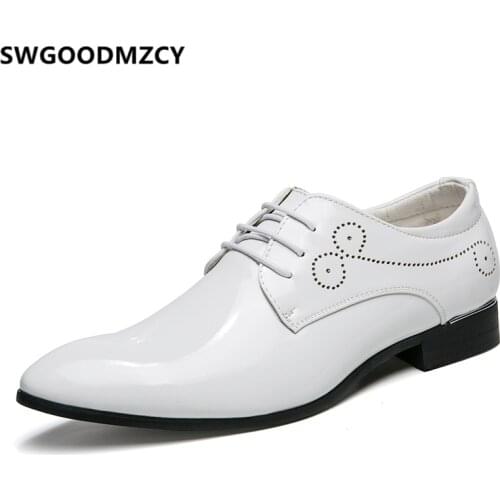 Corporate Shoes For Men Business Shoes Men Oxford Leather Formal Dresses Italian White Wedding Shoes For Men Formal Dresses Buty