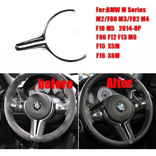 Carbon Fiber Car Inner Steering Wheels Trim Cover for BMW M Series M2/F80 M3/F82 M4/F10 M5 2014-/F06 F12 F13 M6/F15 X5M/F16 X6M