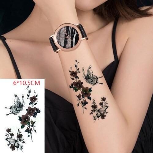 Waterproof Temporary Tattoo Sticker Rose Flower Butterfly Sexy Body Art Flash Tattoo Fake Tattoo for Women Men