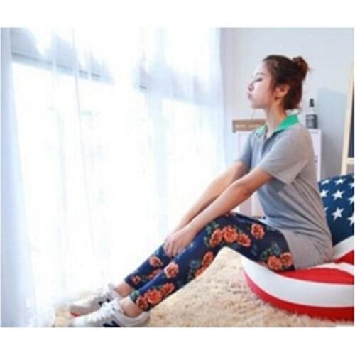 2020 High Elastic Big Yards Totem Flowers Geometric Patterns Nine Women Leggings For Women Free shipping Spring