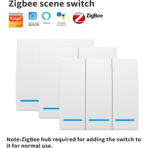 1/2/3 Gang Zigbee Switch Tuya Smart Wireless Free Pasting Button Smart Life App Remote Control Work With Alexa Google Home