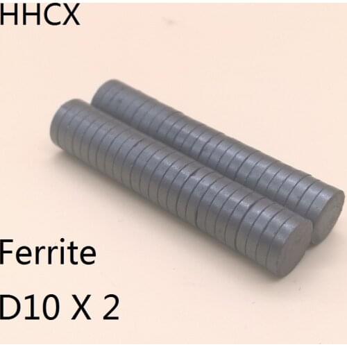 10 20 50 100 200PCS/LOT Ferrite Magnet 10*2 Permanent Y30 Disc magnet 10x2 Black Round Speaker Magnets 10 x 2
