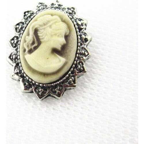 10pcs/lot Black cameo metal snap button charms for snaps button Bracelet&Bangles DIY Snap Jewelry Charms