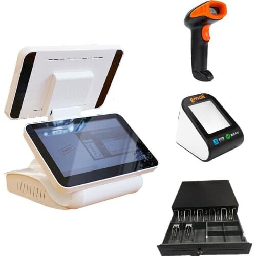 Gmaii 12 inch cheap pos machine price high quality touch screen register and printer inside smart pos