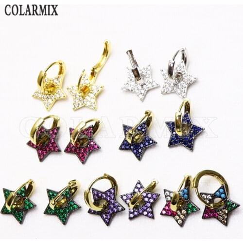 5 pairs Hoop earrings Star earrings heart earrings zircon jewelry fashion earrings for women 51057