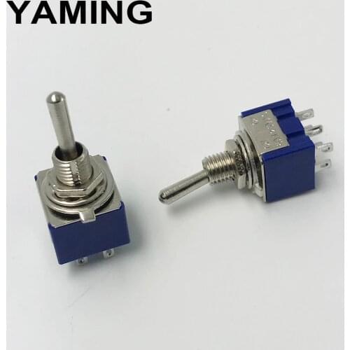 5pcs 6mm 2Position 6Pins Toggle Switch 6A/125V 3A/250V Rocker Switch for Motor Car Boat MTS 202 AC ON-ON