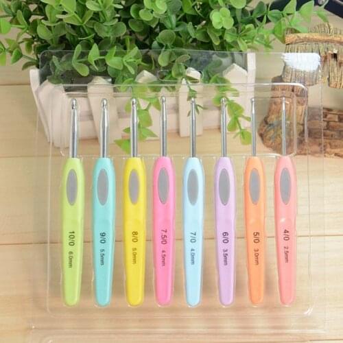 8pcs/set Sewing Needles Aluminium Crochet Hooks Needles Knit Weave Craft Yarn Sewing Tools Crochet Hooks Knitting Needles
