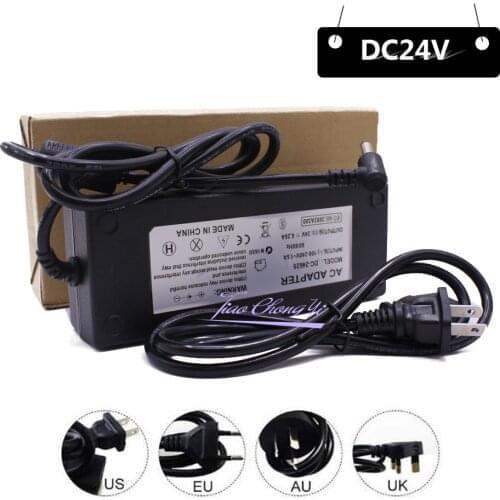 LED power supply adapter Transformer AC 100-240V to DC24V 6A EU/US AU/UK Plug For 5050 5630 2835 LED strip light