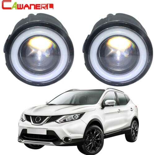 Cawanerl For Nissan Qashqai J11 J11_ 2013-2018 Car LED Bulb Fog Light Angel Eye DRL Daytime Running Light 3000LM 12V 2 Pieces