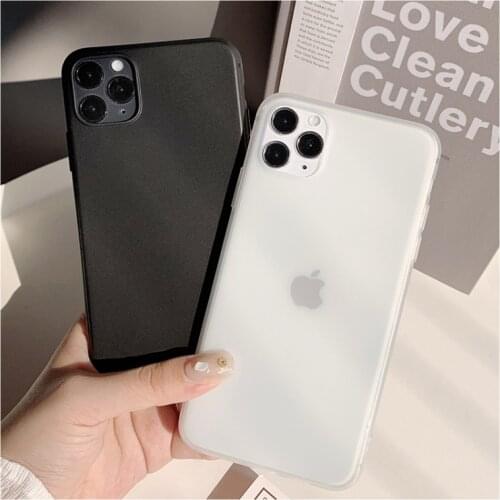 Case For iphone XS Max XR X 8 7 6S 6 Plus SE 2020 11 12 pro max Silicone Cases black and white Color Soft TPU Back Cover