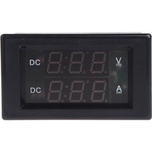 DC 600V 20A Dual Digital Voltmeter Ammeter Volt Amp Tester Gauge Meter Red+Green LED