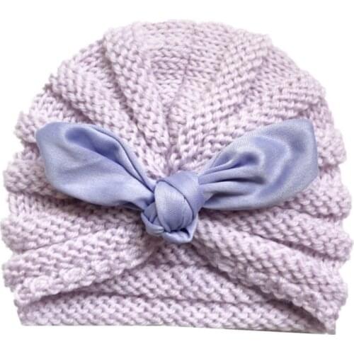 Baby Hat Infant Knitted Girl Boy CapComfy Bowknot Cap Winter Warm Toddler Beanie Cap 08