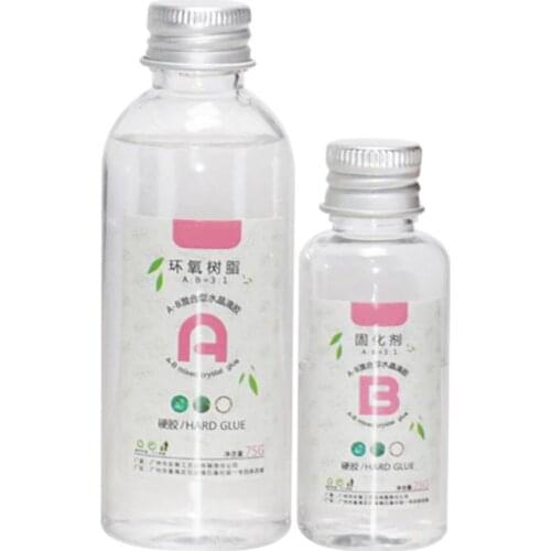 Clear Epoxy Resin Crystal Clear Resin Kit Perfect High Adhesive Resin Epoxy 3:1 AB Crystal Glue for DIY Epoxy Jewelry Toys Craft