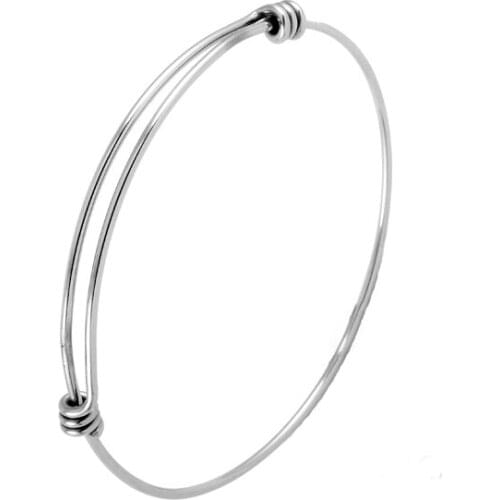 IJB0214 WHOLESALE 25pcs/lot Stainless Steel Adjustable/ Expandable Wire Bangle&Bracelets for Charm DIY Accessories