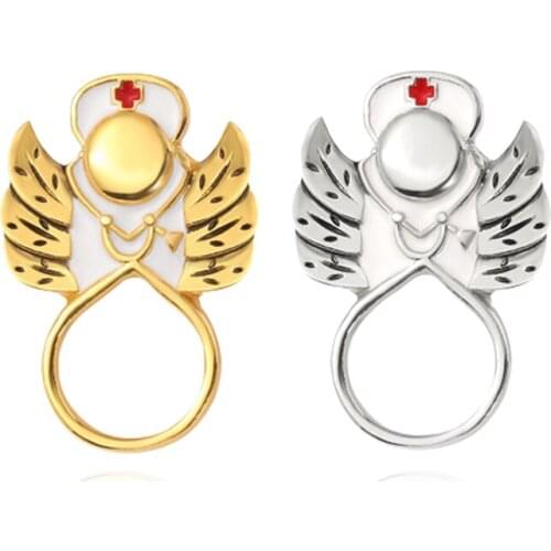 Exquisite And Cute Metal Medical Brooch Pin Angel Nurse Image Stethoscope Cross Quality Badge Brooches Jewelry For Doctor Nurse