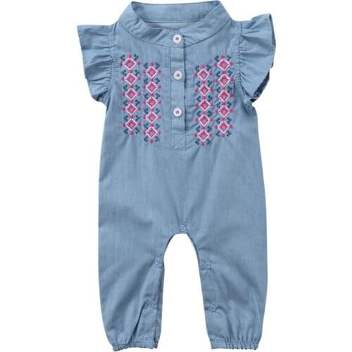 New Baby Girls Cute Rompers Girl Playsuit Toddler Jumpsuit Newborn Ruffled Sleeveless Sunsuit Outfit Infant Casual Clothes