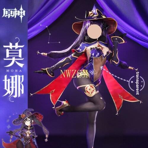 Genshin Impact Mondstadt Mona Cosplay Costume Game Suit Lovely Bodysuit Halloween Party Outfit For Women Girls 2020 NEW