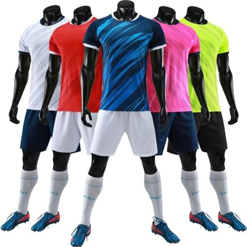 Cool Design Football Kits Youth Soccer Sets Jersey Uniforms Kids Futbol Training Suits Breathable Mens Team Uniforms DIY Print