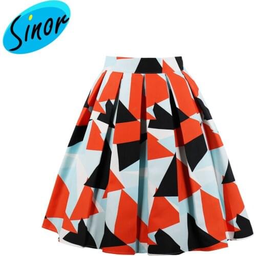 Summer geometric printing skirt womens dress 1651 wholesale party dress