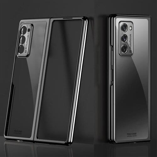 Best selling tempered glass all-inclusive For Samsung Galaxy Z Fold3 Fold2 Plating Shockproof Clear Hard Phone Case Cover