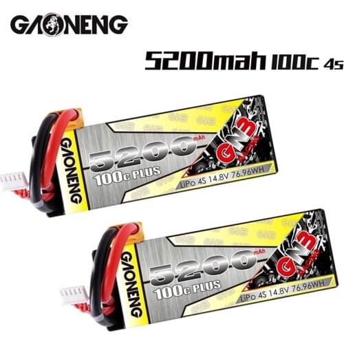 GNB 14.8v 5200mAh 100C PLUS LiPo Battery For Remote Control Car Racing Spare Parts With Shell Upgrade LiHV 4S Battery