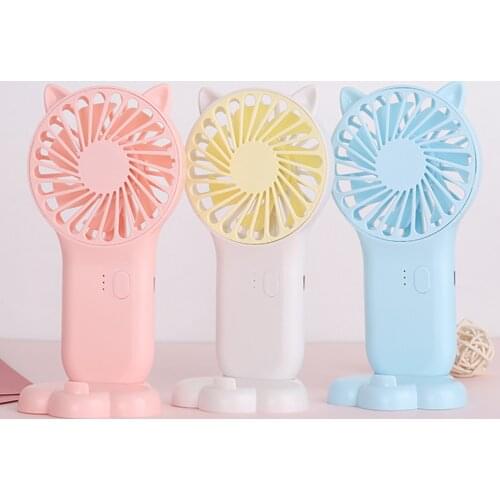 Mini Portable Fan 3-speed Adjustable USB Rechargeable Electric Fans 3 Gears Cooling ON OFF Switch Cute Air Cooler