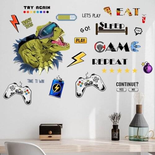 Dinosaur Park wall Sticker for Kids Room Removable Vinyl Nursery Art Decals PVC Poster CartoonWall Stickers Home Decor DIY