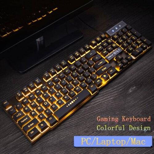 OUTMIX Colorful Gaming Mechanical Feel Keyboard USB Wired Ergonomic RGB Backlight Office Business Keyboard Laptop Desktop PC