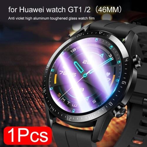 Clear Tempered Glass Front Films Anti Purple Light Anti-scratch Watch Protective Film Suitable for Huawei Watch GT1/GT2 46mm