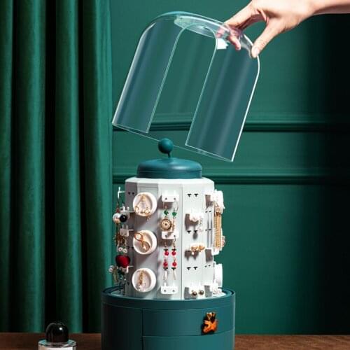 Jewelry box High-End Fashion Jewelry Earrings Storage Rack Rotatable Large-Capacity Jewelry Collection Box Best Gift for Girls