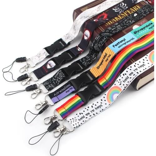 BH1463 Blinghero Cartoon Marble Lanyard For Key Phone Lanyard Neck Strap Keychain Rainbow Lanyards ID Badge Holder For Nurse