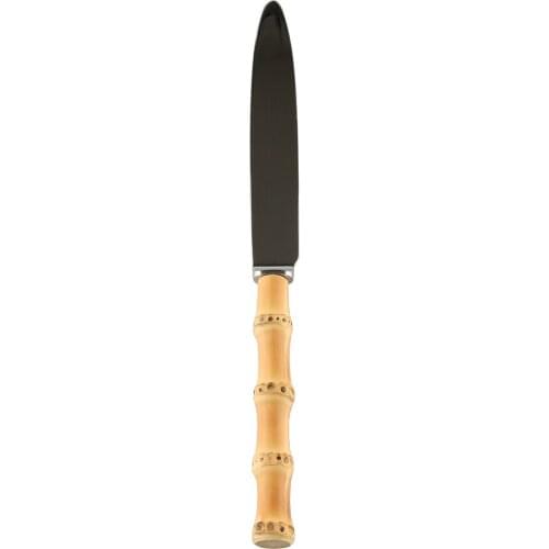 Kintchen Cutlery Stainless Steel Bamboo Root Wood Handle Toast Bread Dessert Cheese Cake Vegetable Peeling Fruit Paring Knife
